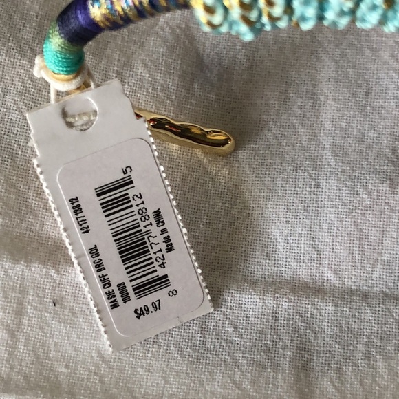 Kendra Scott Masie Gold Tone Cuff Bracelet Mint Mix Paracord NWT - Picture 13 of 13